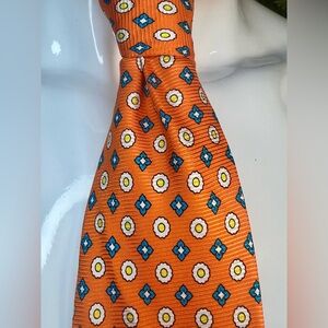 Nordstrom Orange Geometric Pattern Tie